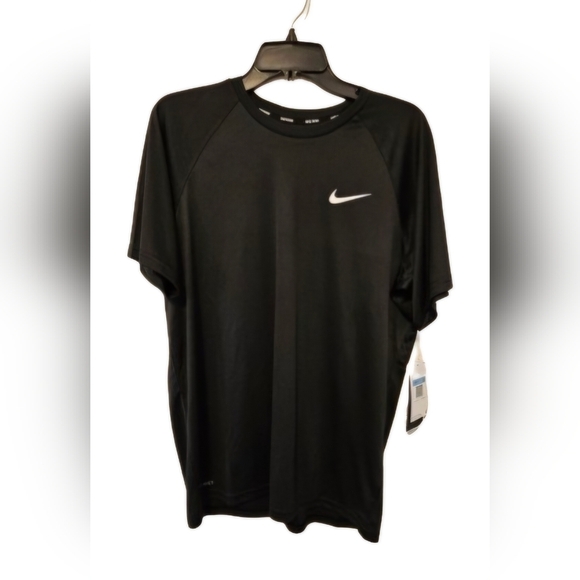 Nike Swim Dri-Fit Black Short Sleeve T-Shirt Men's Size Medium NWT - Picture 1 of 10